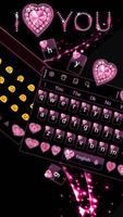 برنامه‌نما Pink Heart Diamond Keyboard عکس از صفحه