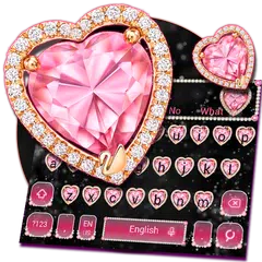 Pink Heart Diamond Keyboard Theme