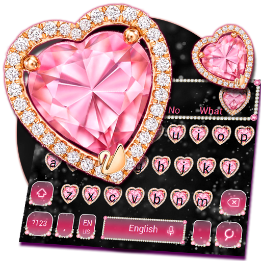 Pink Heart Diamond Keyboard Theme