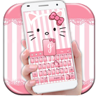 Pink Kitty Bowknot Keyboard ikon