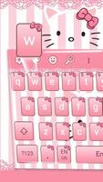 Pink Kitty Bowknot Keyboard poster