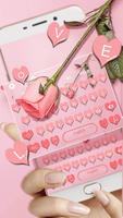 Pink Rose Keyboard Affiche