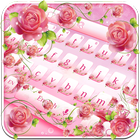 Pink Rose Flower Keyboard icône