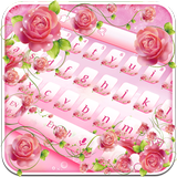 Rosa Rosen-Blumen-Tastatur Zeichen