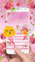 Pink Rose Flower Keyboard capture d'écran 1