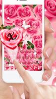 गुलाबी गुलाब कीबोर्ड पोस्टर
