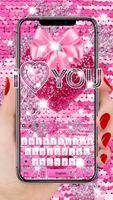 Pink Sequin Heart keyboard Poster