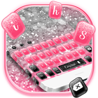 Pink Silver Glitter Keyboard Theme آئیکن