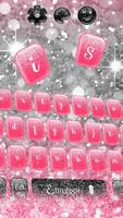 Pink Silver Glitter Keyboard Theme Affiche