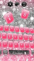 Pink Silver Glitter Keyboard Theme पोस्टर