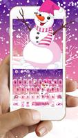 Tema Keyboard Salju Pink poster