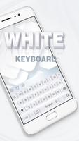 Чистая белая клавиатура постер