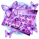 Purple Shiny Butterfly Keyboard ikona