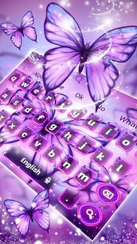 Purple Shiny Butterfly Keyboard poster