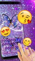 Purple Sparkling Butterfly Keyboard Ekran Görüntüsü 2