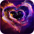 Neon Heart Keyboard Theme أيقونة