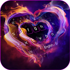 Neon Heart Keyboard Theme icône