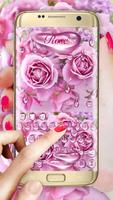 Clavier waterdrops rose Affiche