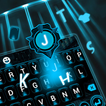 ufo robot ai keyboard neon blue light future