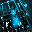 ufo robot ai keyboard neon blue light future APK