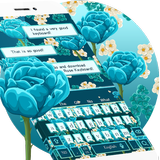 Blaues Rosen-Tastatur-Thema Zeichen