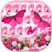 Teclado rosa mariposa rosa