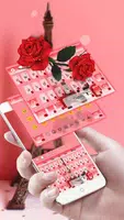 Rose Eiffel Tower Keyboard Affiche