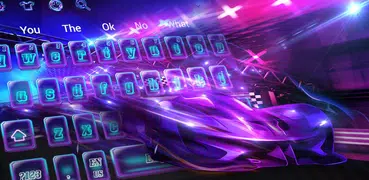 Neon Racing Sports Car Keyboard