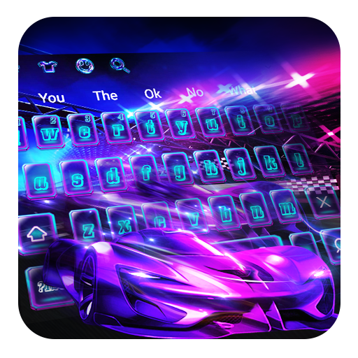 Neon Racing Sports Car Keyboard