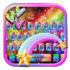 Glitter Rainbow Keyboard Theme