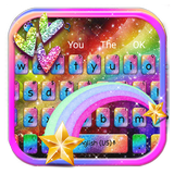 Glitter Rainbow Keyboard Theme icône