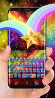 Glitter Rainbow Keyboard Theme Affiche