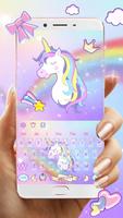 Rainbow Unicorn Keyboard Theme Affiche