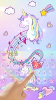 Rainbow Unicorn Keyboard Theme capture d'écran 1