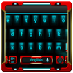 red robot keyboard blue neon