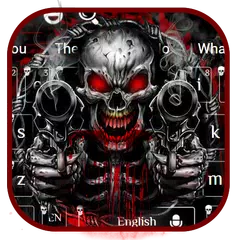 Red Blood Skull Guns Keyboard Theme APK download