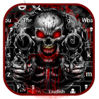 Red Blood Skull Guns Keyboard Theme icon