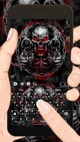 Red Blood Skull Guns Keyboard Theme Affiche