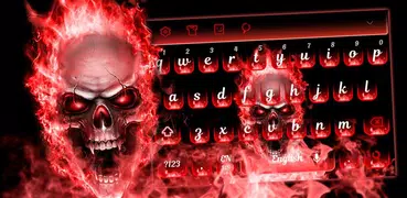Red Flame Skeleton Keyboard