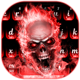 Rote Flamme Skeleton Tastatur Zeichen