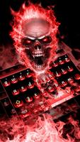 Red Flame Skeleton Keyboard ポスター