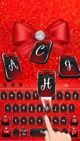 Red Glitter Bowknot Keyboard poster