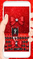 Red Glitter Bowknot Keyboard screenshot 1