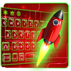 red green rocket keyboard space light ícone