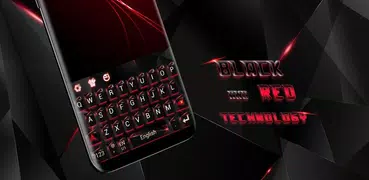 red laser dark keyboard future glass neon