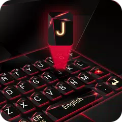 red laser dark keyboard future glass neon