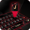red laser dark keyboard future glass neon