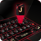 red laser dark keyboard future glass neon icône