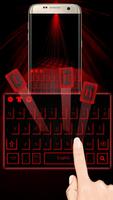 red laser tech keyboard future neon light poster