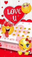 Red Love Heart  Keyboard Theme screenshot 2